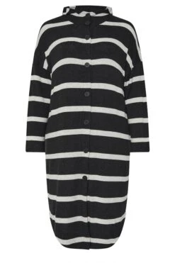 YOURS Curve Maxi Cardigan à Capuche à Rayures Noires 11 YOURS Curve Maxi Cardigan à Capuche à Rayures Noires -Evans Boutique c201bbd2 919d 4f 304058 X