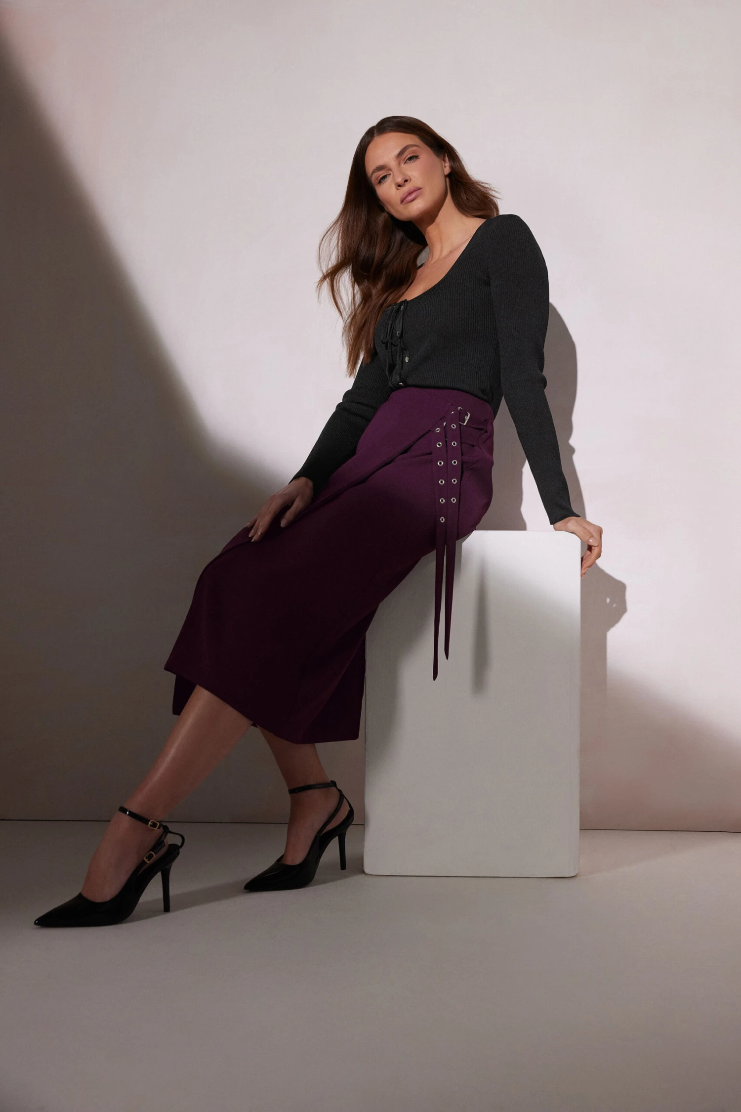 STAR Purple Belt Buckle Wrap Skirt 3 STAR Purple Belt Buckle Wrap Skirt