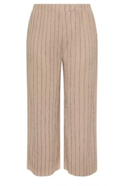 YOURS - Pantalon Beige Texturé Rayures 13 YOURS - Pantalon Beige Texturé Rayures -Evans Boutique c24b2467 3814 4d 143695 X
