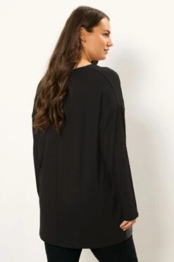 YOURS Curve Pull Noir En Similicuir à Imprimé Léopard -Evans Boutique c2752e65 3bbf 41 304382 C