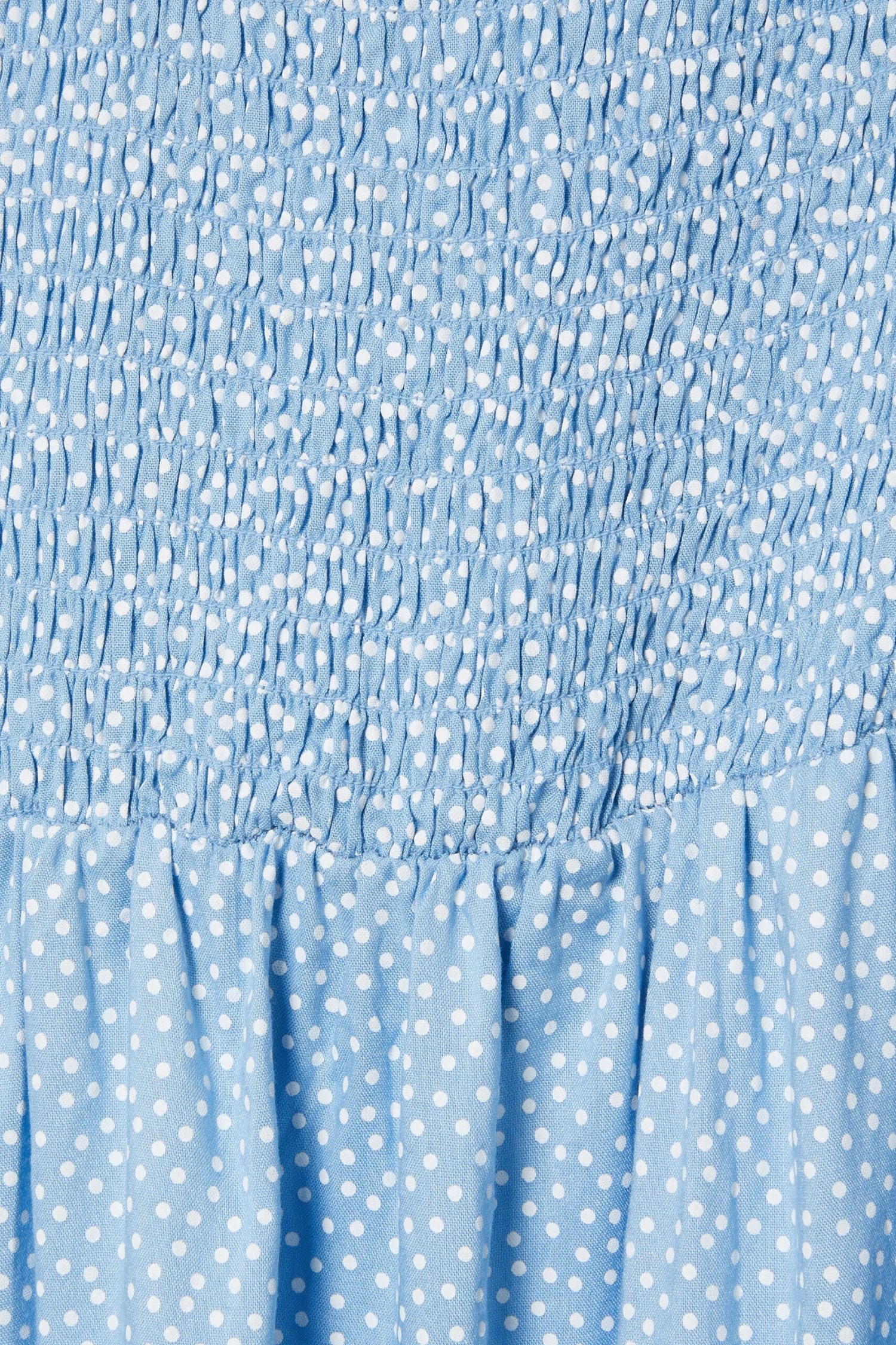 YOURS - Top Bleu Ciel à Pois Coupe Smocké Plissé 8 YOURS - Top Bleu Ciel à Pois Coupe Smocké Plissé – Image 6