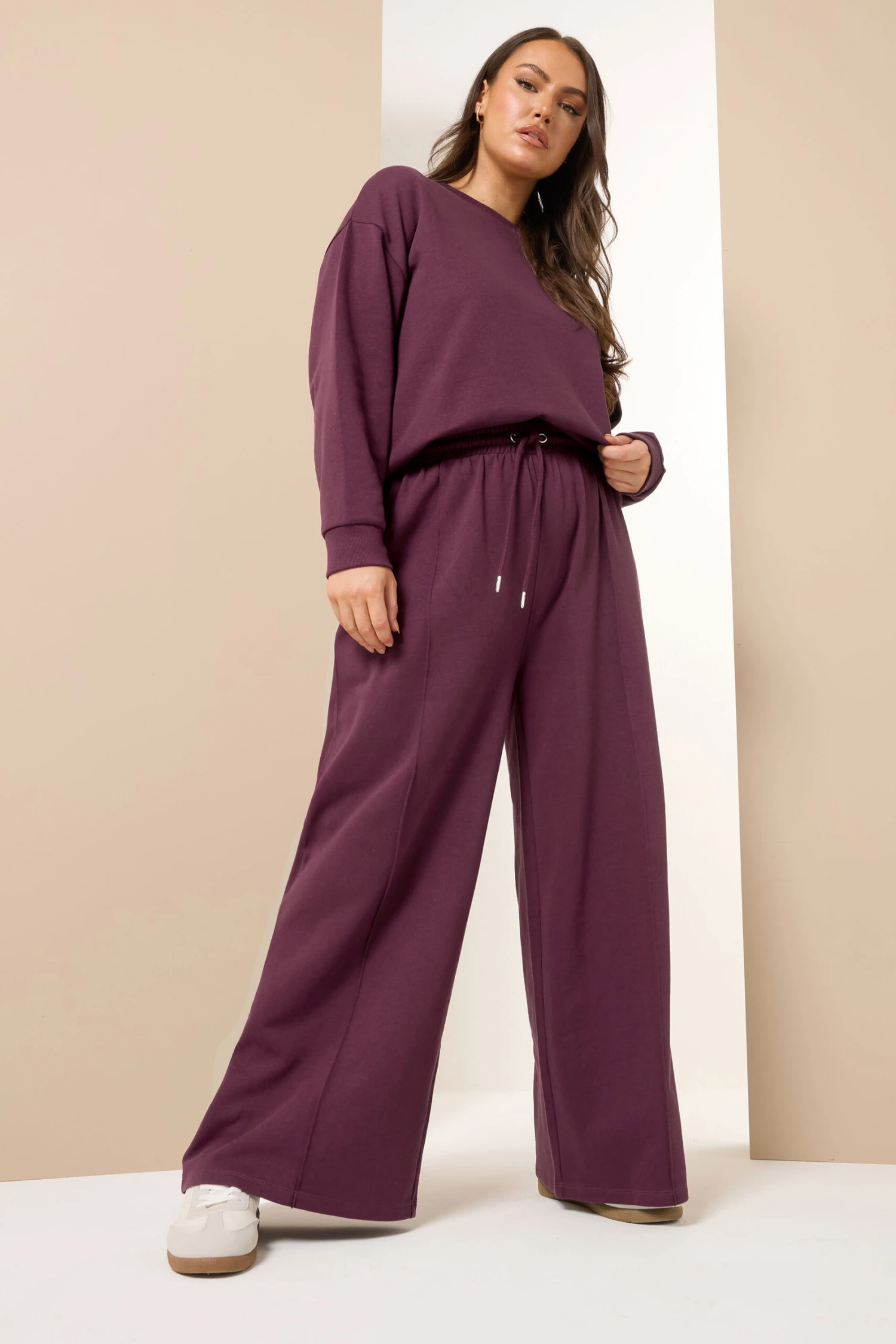 YOURS Curve Pantalon De Jogging Large Rouge Bordeaux 5 YOURS Curve Pantalon De Jogging Large Rouge Bordeaux – Image 3