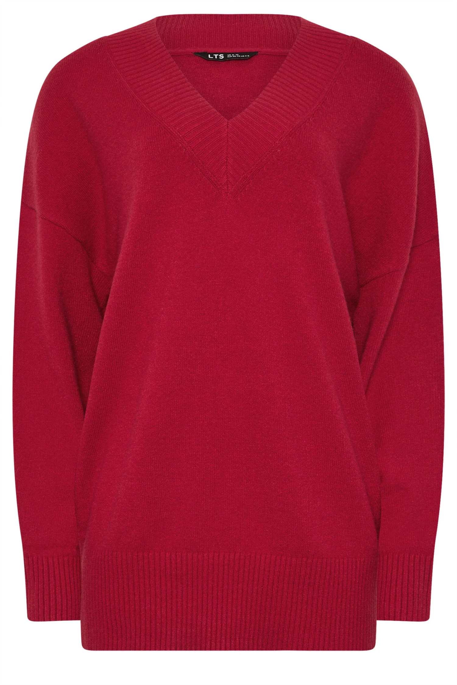 LTS Tall Red Wool V-Neck Jumper 7 LTS Tall Red Wool V-Neck Jumper – Image 5