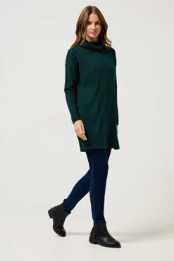 M&Co Teal Green Roll Neck Tunic Jumper -Evans Boutique c300a156 849c 4a 502454 B1