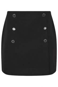 STAR Black Button Detail Wrap Mini Skirt 13 STAR Black Button Detail Wrap Mini Skirt -Evans Boutique c336d00b 4b7e 4a 110652 X