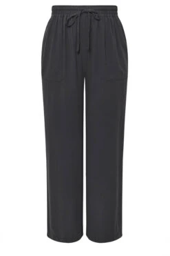 YOURS - Pantalon Wide Leg Plissé à Poches Noir -Evans Boutique c38936e1 f142 4d 310076 X