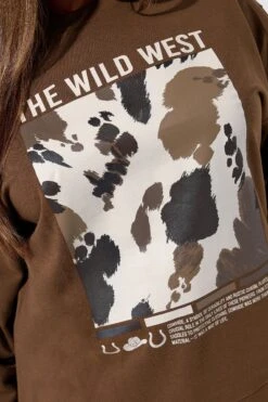LIMITED COLLECTION Sweat-shirt Curve Brown à Imprimé Vache « The Wild West » -Evans Boutique c3fd914d 183b 47 216869 D
