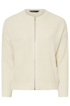 YOURS - Cardigan Crème En Maille Coupe Bomber -Evans Boutique c4137d0a ecf1 4c 280586 X