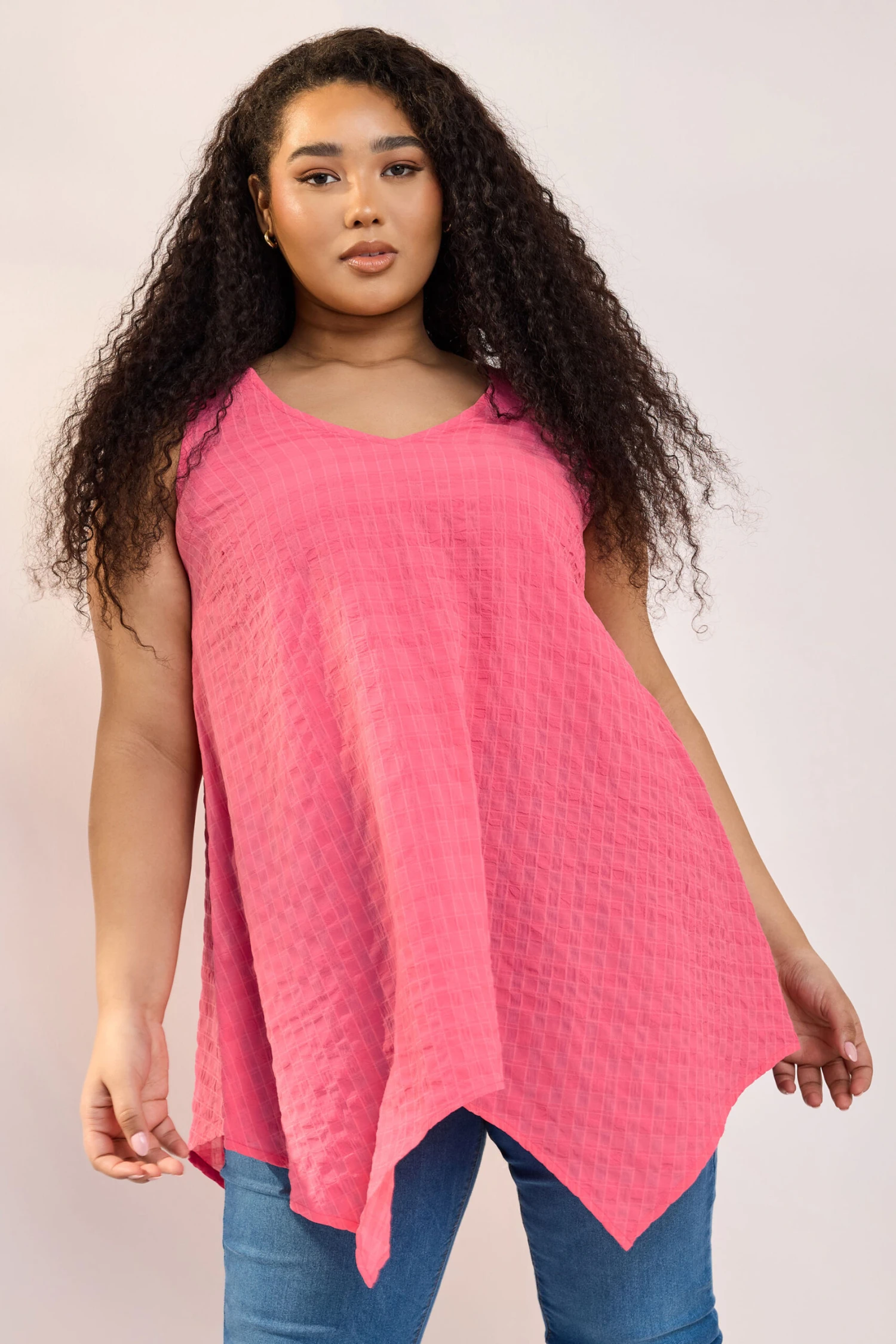 YOURS - Top Rose Texturé Ourlet Asymétrique 3 YOURS - Top Rose Texturé Ourlet Asymétrique