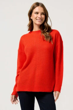 M&Co Orange Funnel Neck Knitted Jumper -Evans Boutique c4b95160 0efc 4a 502429 A
