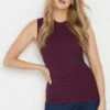 LTS Tall Burgundy Red Knitted Ribbed Vest Top 2 LTS Tall Burgundy Red Knitted Ribbed Vest Top -Evans Boutique c501d0d9 40db 46 355578 A