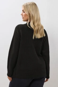 YOURS Curve Cardigan Noir à Double Boutonnage -Evans Boutique c502baf3 b213 47 280677 C