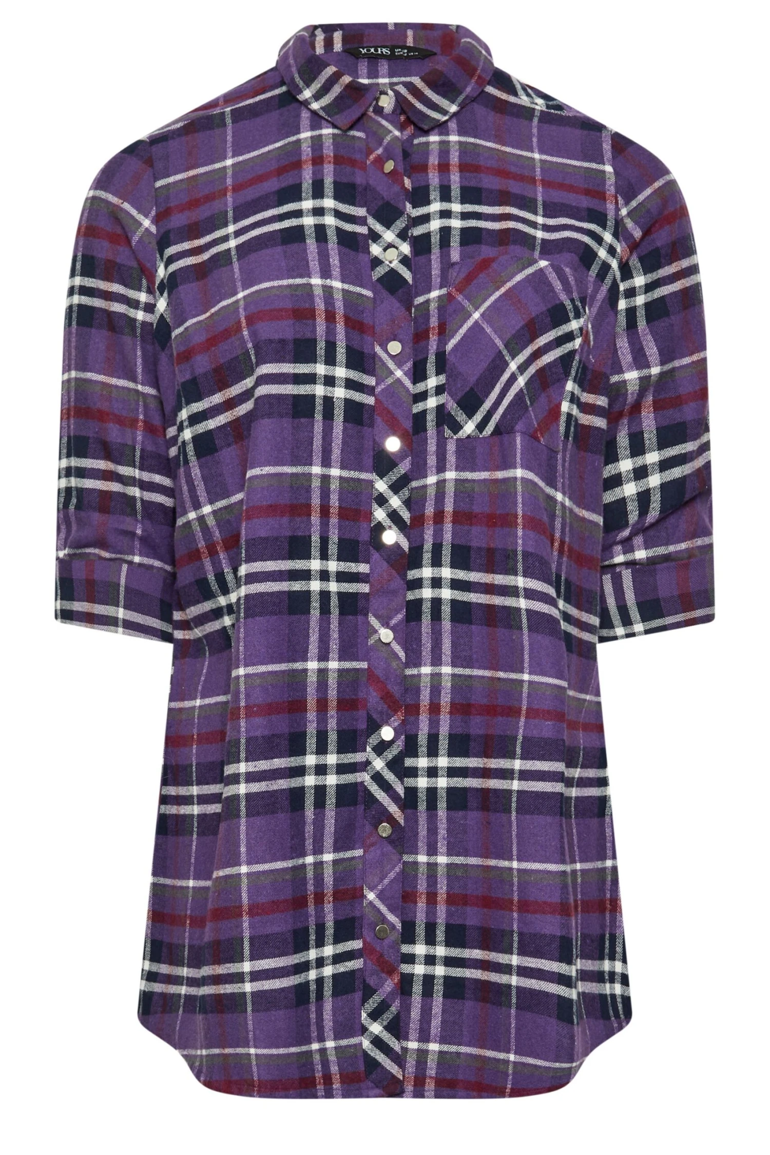 YOURS - Chemisier Boyfriend Violet à Carreaux 7 YOURS - Chemisier Boyfriend Violet à Carreaux – Image 5