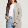 LTS Tall Light Grey Knitted Midi Cardigan