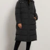 EVANS Curve Black Maxi Puffer Coat