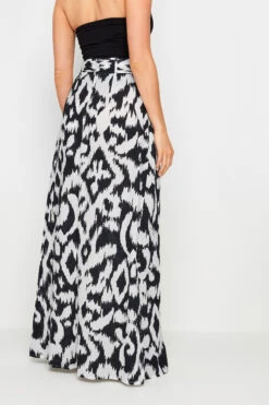 LTS Tall Black Abstract Print Maxi Skirt -Evans Boutique c5a4ed2f 7905 43 353439 D