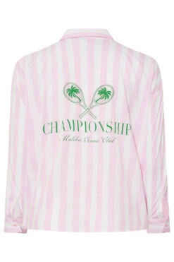 LIMITED COLLECTION - Chemisier Rose & Blanc à Rayures 'Championship' -Evans Boutique c5bc6a7e e953 4c 216422 Y