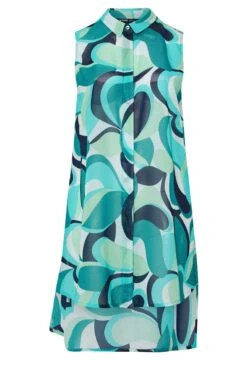 YOURS - Chemisier Maxi Bleu Design Abstrait -Evans Boutique c60c2cab 3057 41 175017 X