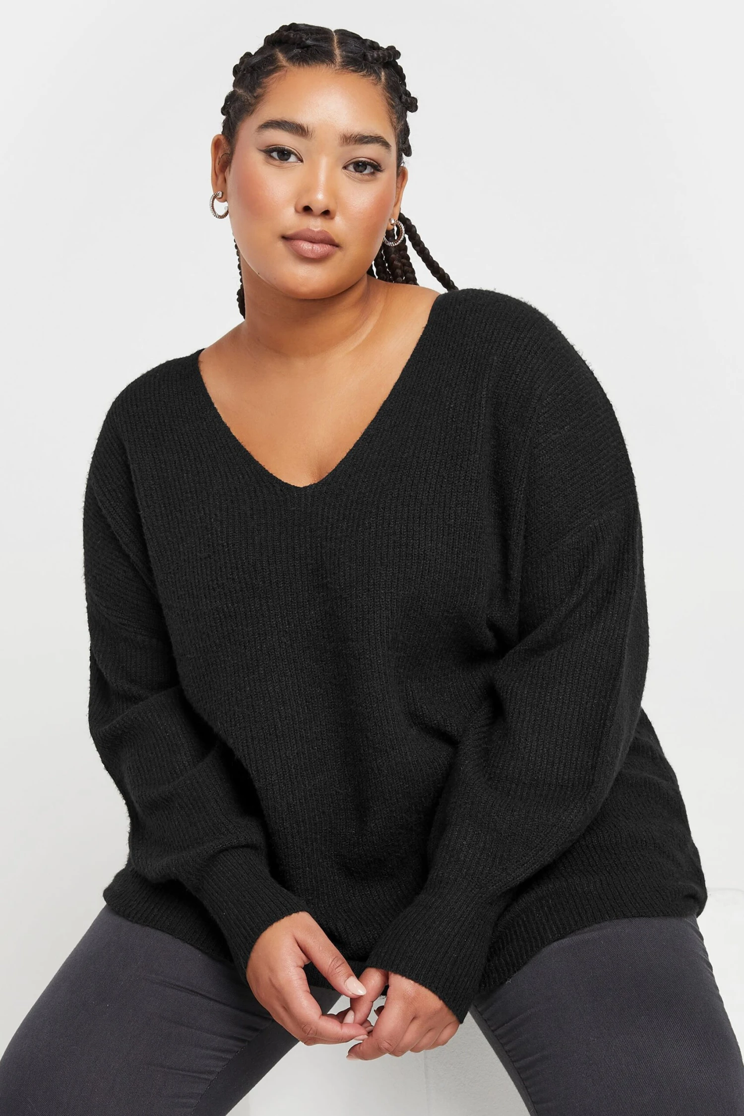 YOURS - Pull Noir En Maille Manches En Ballons 3 YOURS - Pull Noir En Maille Manches En Ballons