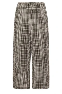 YOURS Curve Pantalon Large à Carreaux Marron Naturel 11 YOURS Curve Pantalon Large à Carreaux Marron Naturel -Evans Boutique c6707f61 44cc 4e 310302 X
