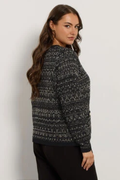 EVANS Curve Black Button Detail Textured Cardigan -Evans Boutique c6f76bfc 700a 45 616128 C