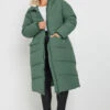 YOURS - Doudoune Midaxi Verte Mollétonnée à Capuche -Evans Boutique c712f1ac 721d 4b 120953 A