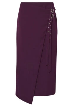 STAR Purple Belt Buckle Wrap Skirt 15 STAR Purple Belt Buckle Wrap Skirt -Evans Boutique c73fa6c7 32e2 47 110751 X