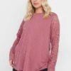 YOURS - Top Rose En Dentelle Manches Longues 1 YOURS - Top Rose En Dentelle Manches Longues -Evans Boutique c826aff9 91f6 47 322238 A