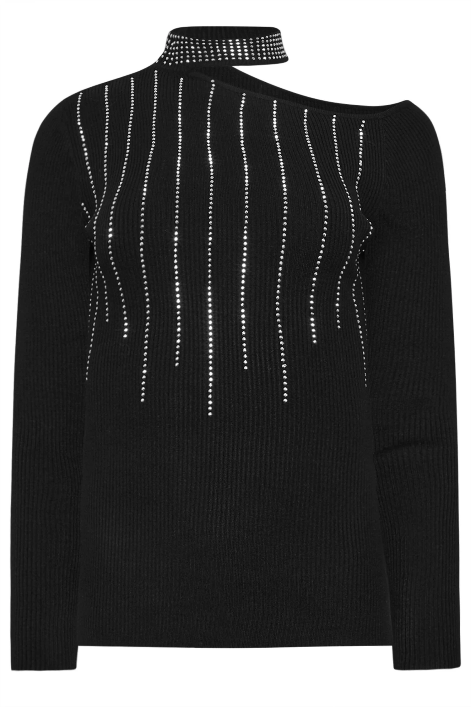 STAR Black Embellished Asymmetric Jumper 8 STAR Black Embellished Asymmetric Jumper – Image 6