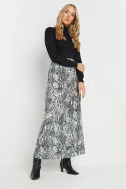 LTS Tall Grey Snake Print Slip-On Maxi Skirt