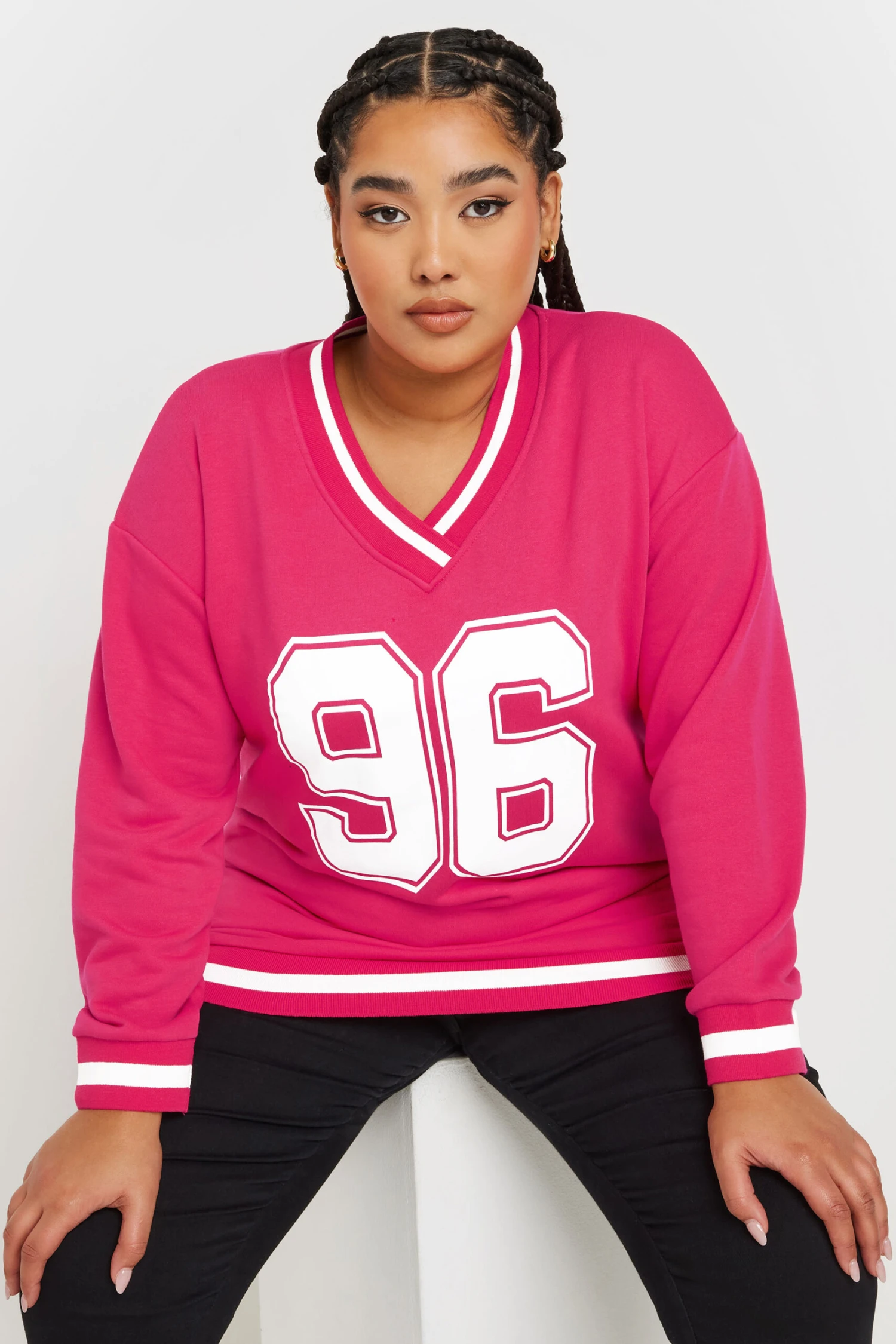 YOURS - Sweatshirt Varsity Rose Bonbon '96' 3 YOURS - Sweatshirt Varsity Rose Bonbon '96'