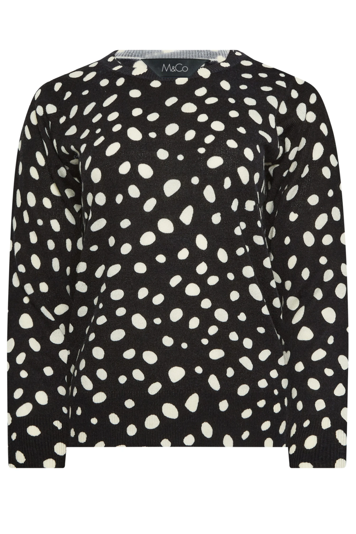 M&Co Black Dalmatian Print Jumper 7 M&Co Black Dalmatian Print Jumper – Image 5