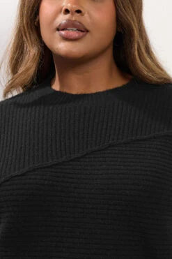 YOURS Curve Pull En Maille Asymétrique Noir -Evans Boutique c94f45d6 fb75 42 280652 D