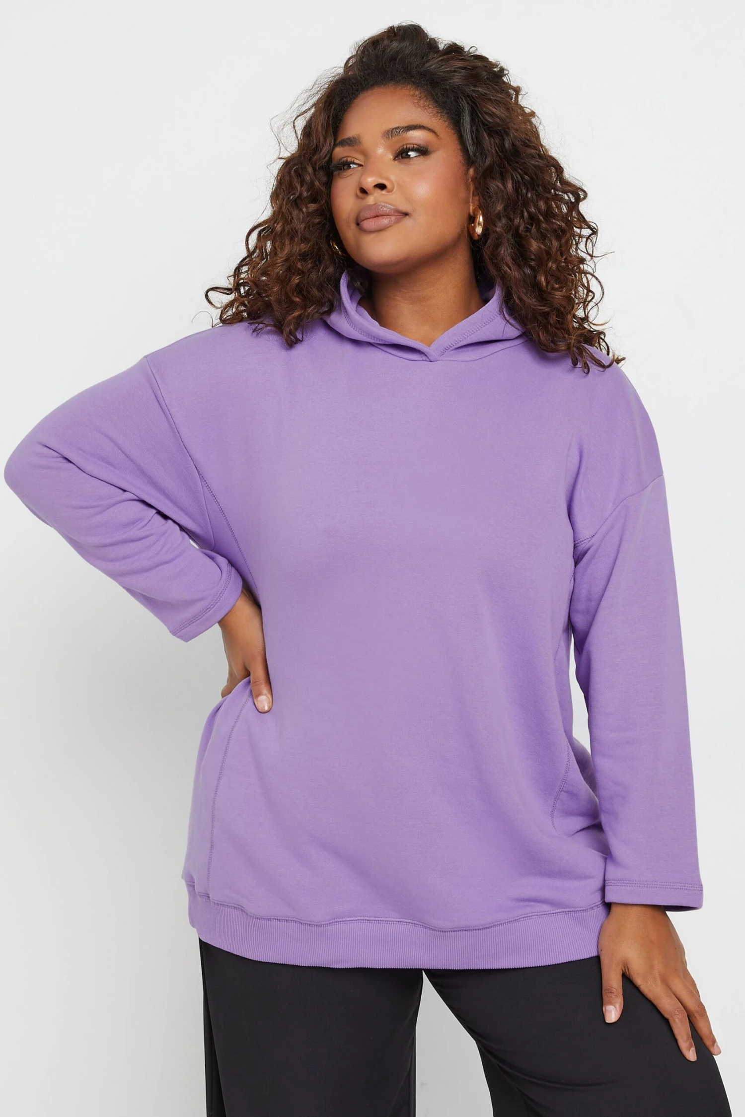 YOURS - Pull En Jersey à Capuche Lavande Coupe Oversize 3 YOURS - Pull En Jersey à Capuche Lavande Coupe Oversize