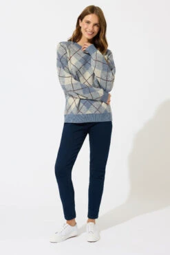 M&Co Blue Argyle Knitted Jumper -Evans Boutique c9a0226a a31e 43 502448 B