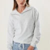 LTS Tall Grey Marl Drawstring Cross Over Sweatshirt -Evans Boutique c9eb2fff 215d 4f 354369 A