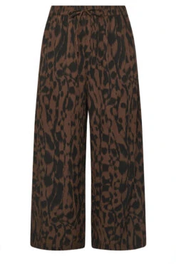 YOURS Curve Pantalon Large Abstrait Marron Et Noir -Evans Boutique ca14353d 9f38 4a 310304 X