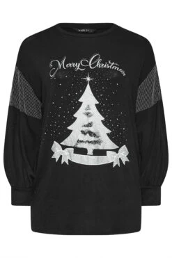 YOURS - Sweatshirt Noir 'Merry Christmas' Sapin De Noël 11 YOURS - Sweatshirt Noir 'Merry Christmas' Sapin De Noël -Evans Boutique ca502faa 26c9 48 285037 X