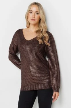 LTS Tall Chocolate Brown Foil Jumper