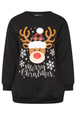 YOURS Curve Sweat-shirt à Slogan « Joyeux Noël » Avec Motif Renne Noir 12 YOURS Curve Sweat-shirt à Slogan « Joyeux Noël » Avec Motif Renne Noir -Evans Boutique ca8b84ea 7a24 40 303817 X