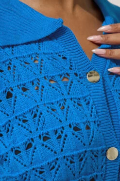 LIMITED COLLECTION - Chemisier Bleu Roi Design En Crochet -Evans Boutique cab88430 9a16 43 216866 D