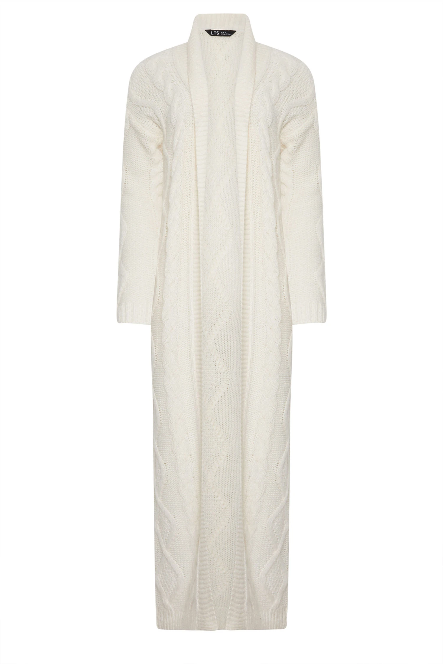 LTS PREMIUM Tall Ivory White Cable Knit Longline Cardigan 8 LTS PREMIUM Tall Ivory White Cable Knit Longline Cardigan – Image 6