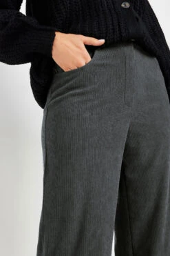 LTS PREMIUM Tall Charcoal Grey Cord Wide Leg Jeans -Evans Boutique caf86a9b f5cc 40 354339 D