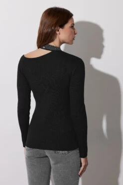 STAR Black Embellished Asymmetric Jumper 10 STAR Black Embellished Asymmetric Jumper -Evans Boutique cb4e0d90 c233 46 110602 C