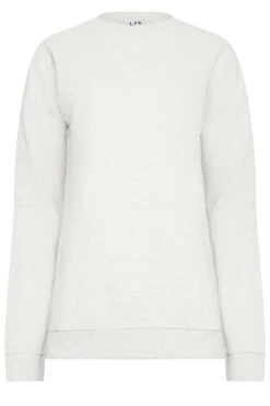 LTS Tall Light Grey Long Sleeve Sweatshirt -Evans Boutique cb9d36ef ac00 45 350102 X