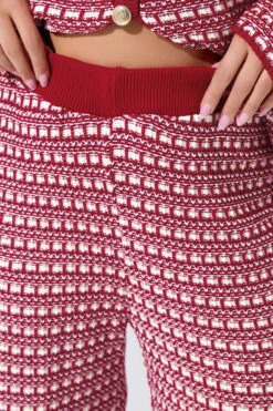 LIMITED COLLECTION Pantalon Large Red Boucle -Evans Boutique cc194287 47fd 4c 216962 D