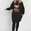 YOURS Curve Robe Sweat-shirt Noire « Joyeux Noël » à Motif Renne -Evans Boutique cc4937af 582a 41 303827 A