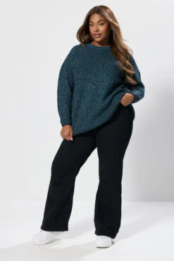 YOURS - Pull Bleu Sarcelle En Maille Manches Longues -Evans Boutique cc49aad8 4dc5 43 280370 B