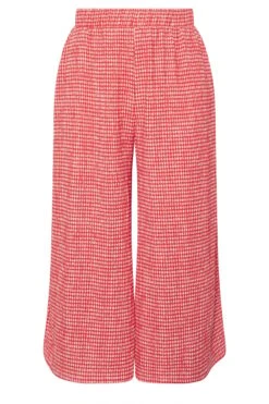 YOURS - Pantalon Jupe-Culotte Midaxi Rouge à Carreaux -Evans Boutique cc5752c7 ba0b 4b 145313 X