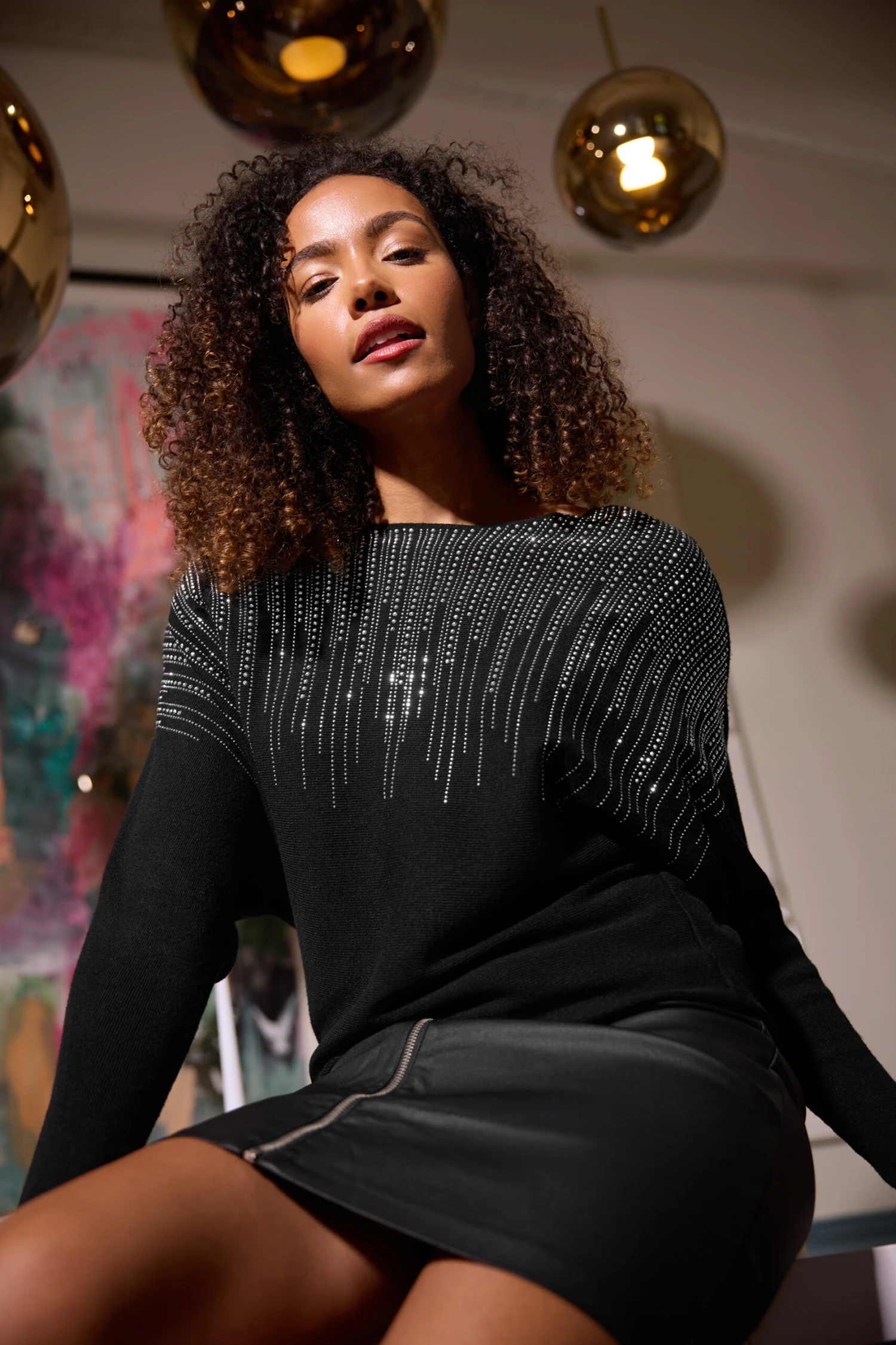 M&Co Black Stud Embellished Batwing Jumper 3 M&Co Black Stud Embellished Batwing Jumper